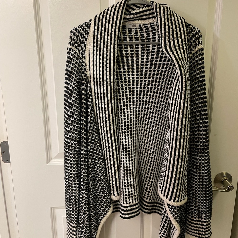 Tobi black and white cardigan